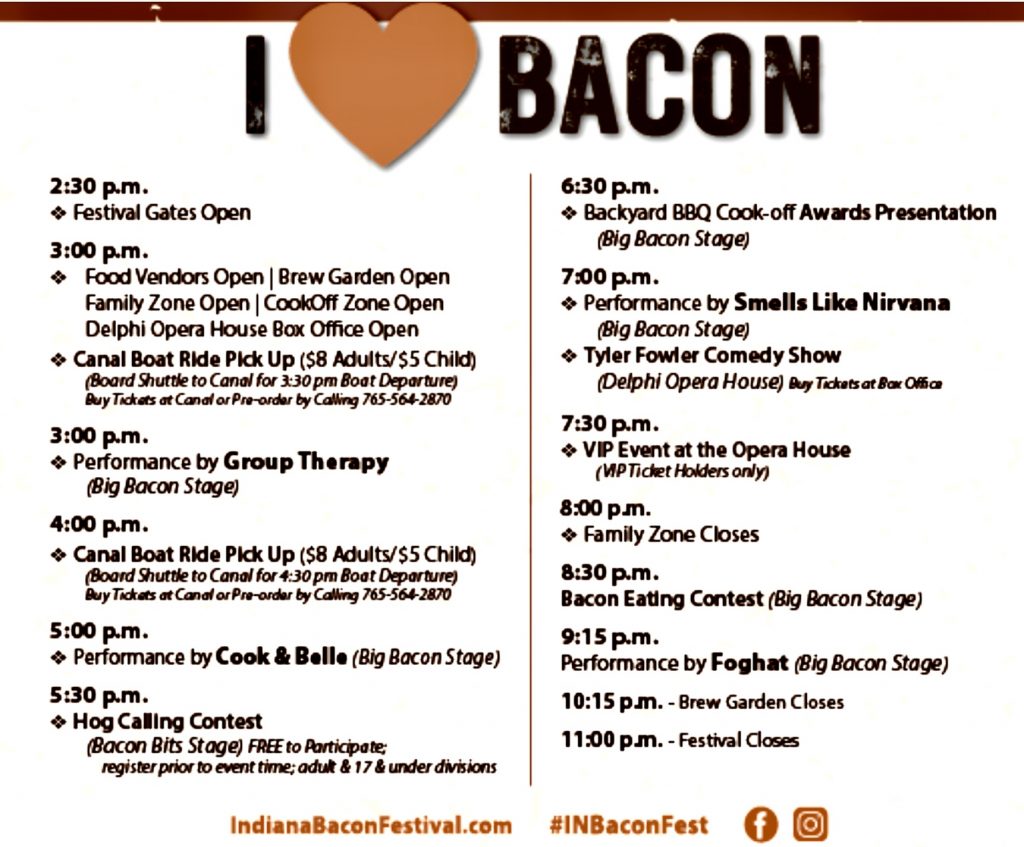 Join Shine 99 At The Indiana Bacon Festival In Delphi Saturday Boone