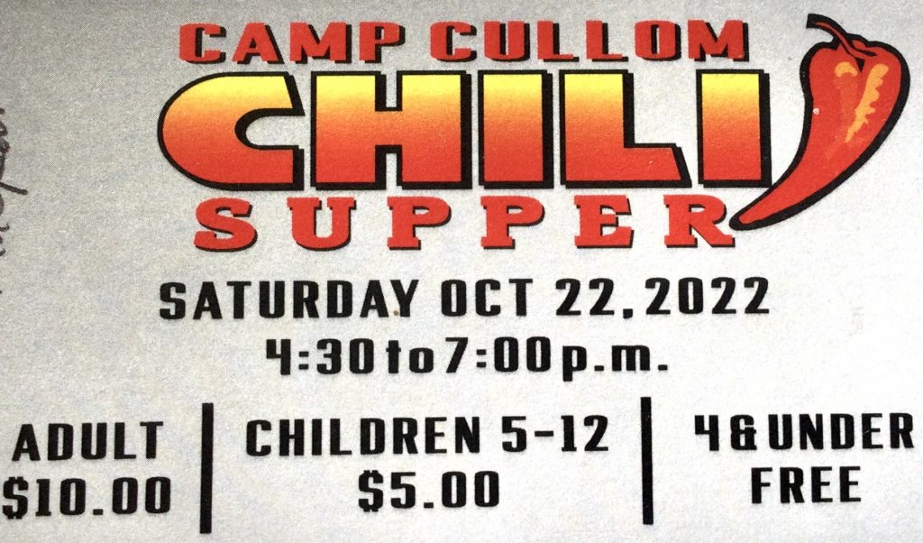 Camp Cullom Chili Supper and Astronomy Open House This Saturday Evening